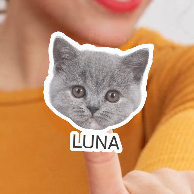 Custom Cat Photo Face  Sticker (Creator Uploaded)
