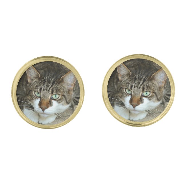 Custom Cat Photo for Pet Lover Cufflinks (Front)