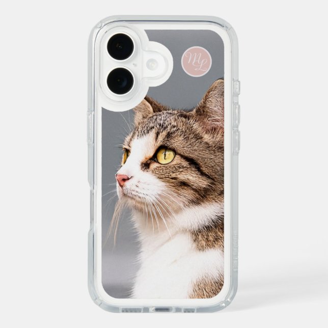 Custom Cat Photo monogram Speck iPhone Case (Front)