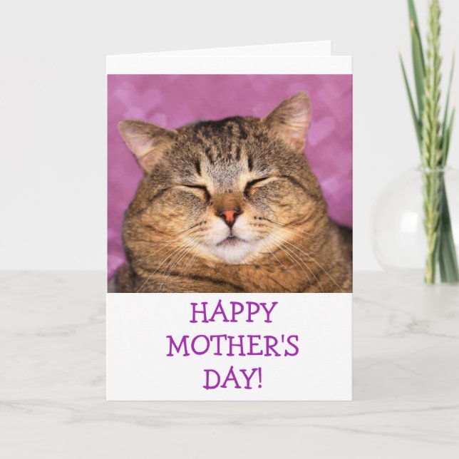 Custom Cat Photo Mother's Day Holiday Card (Front)
