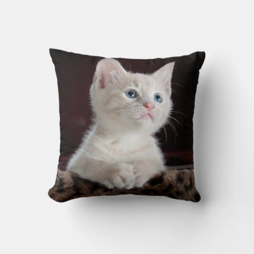 Custom Cat Photo Personalized Pet Lover Throw Pillow