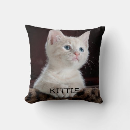 Custom cat photo personalized  throw pillow