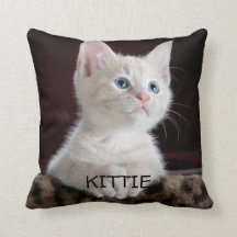 Custom cat photo personalized  throw pillow