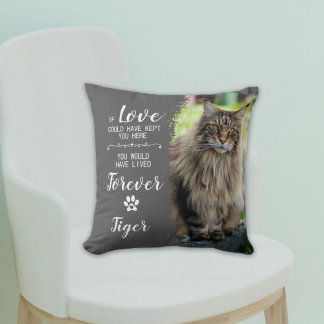 Custom Cat Photo Throw Pillow