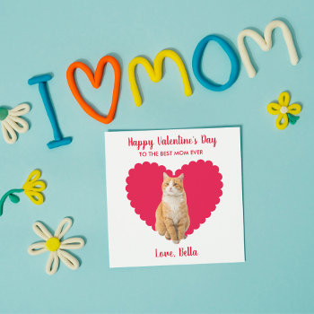 Custom Cat Photo Valentine's Day Holiday Card by HasCreations at Zazzle