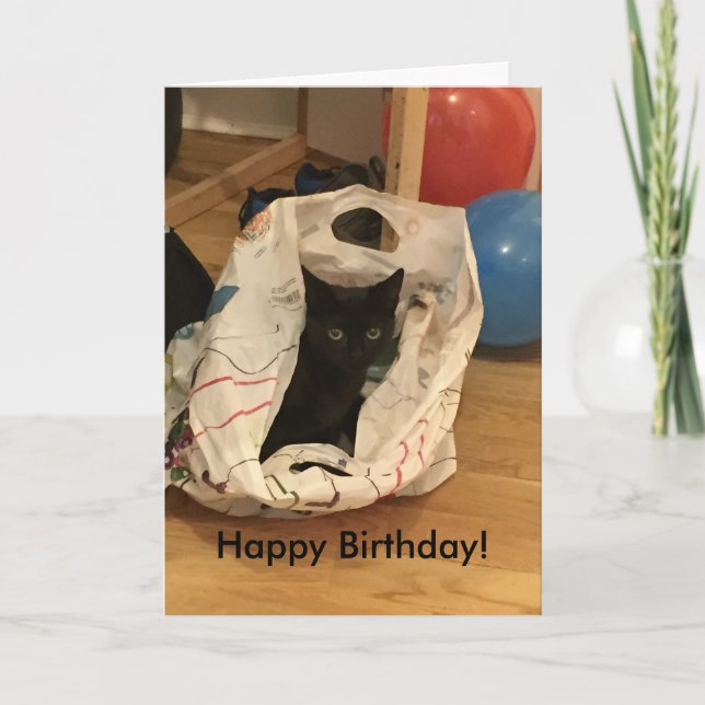 Custom Cat Picture Birthday Card (Front)