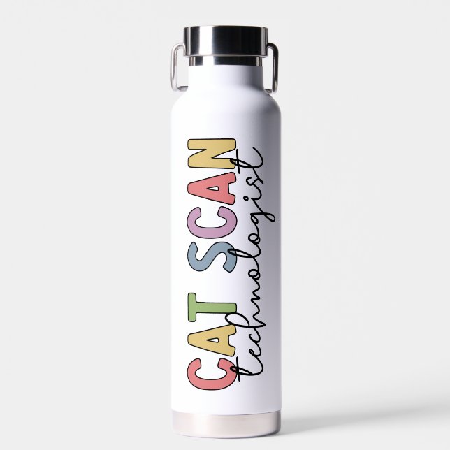 Custom CAT Scan Technologist CT Tech Gifts Water Bottle (Front)