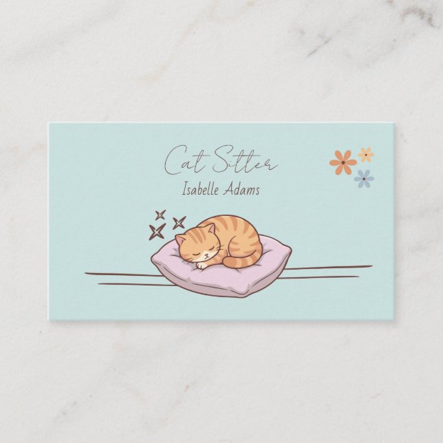 Custom Cat Sitter Business Card (Front)