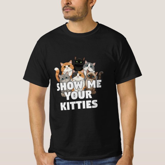Custom Cat T-Shirt with Kittens Funny  (Front)