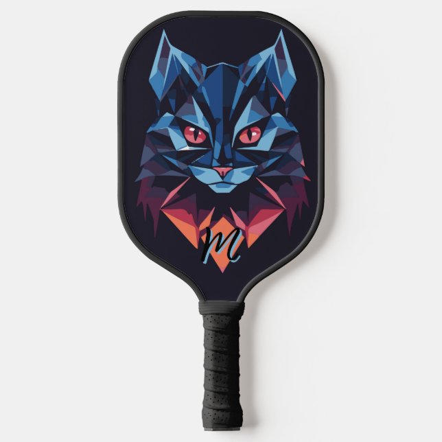 Custom Cat-themed Pickleball Paddle (Front)