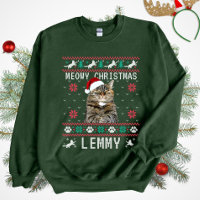 Custom Cat Ugly Christmas Sweatshirt with Photo