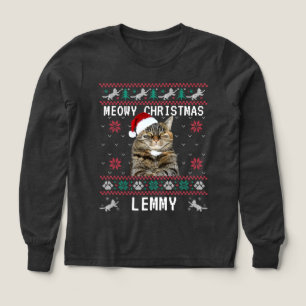 Custom Cat Ugly Christmas Sweatshirt with Photo Tri-Blend Shirts