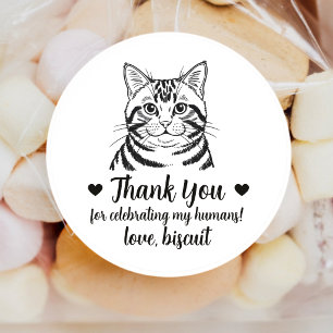 Custom Cat Wedding Favor Stickers