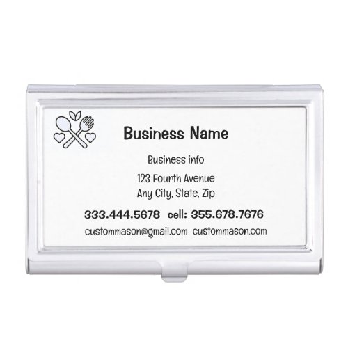Custom Catering Cooking Baking Food Service Business Card Case