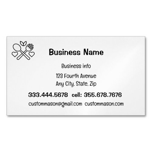 Custom Catering Cooking Baking Food Service Business Card Magnet