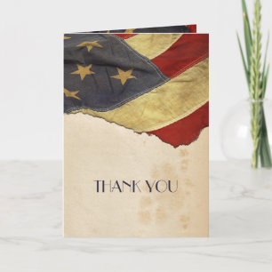 Custom Cathy - Patriotic Vintage Flag Thank You Card