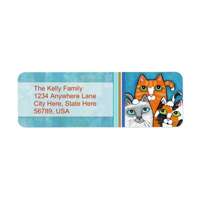 Custom  Cats Return Address Labels (Front)