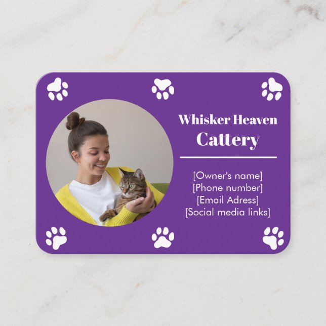 Custom Cattery Business Card (Front)