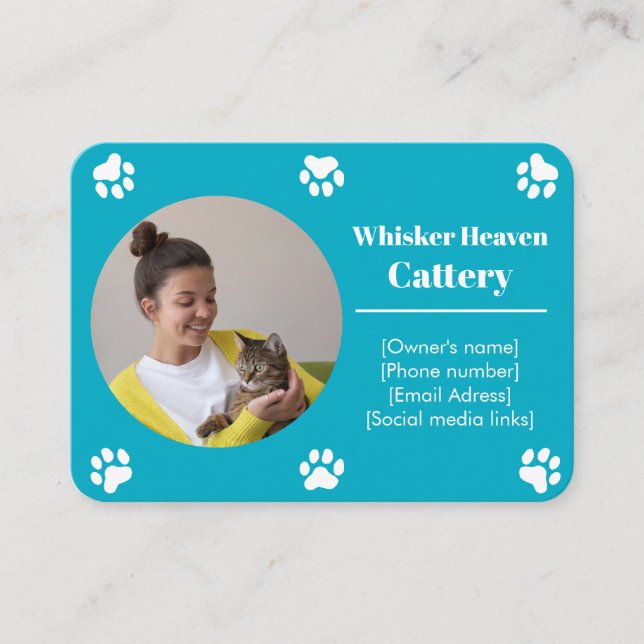 Custom Cattery Business Card (Front)