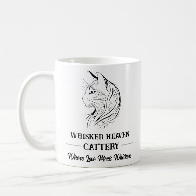 Custom Cattery Mug – Personalized Logo And Name (Left)