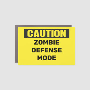 Custom Caution Zombie Car Magnet