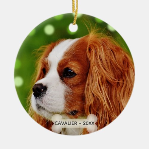 Custom Cavalier King Charles Spaniel Dog Photo Ceramic Ornament