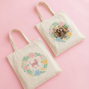 Custom Cavalier King Charles Spaniel   Pastel Pink Tote Bag