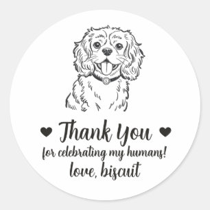 Custom Cavalier Spaniel Dog Wedding Favor Stickers