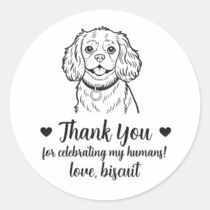 Custom Cavalier Spaniel Dog Wedding Favor Stickers
