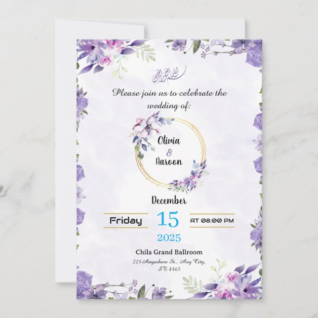 Custom Cedding Invitation Design (Front)