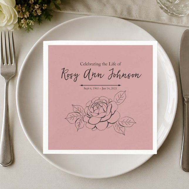 Custom Celebrate the Life Memorial Napkin (Creator Uploaded)