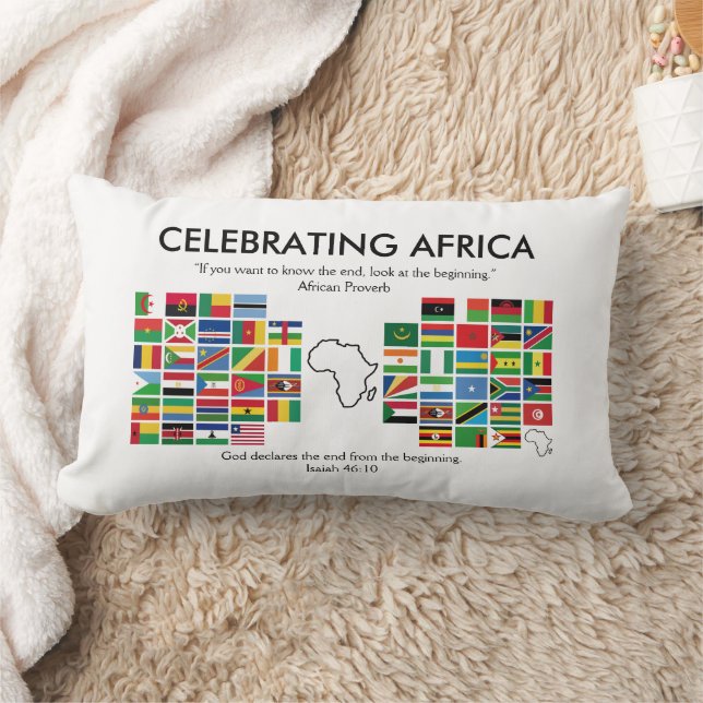 Custom CELEBRATING AFRICA Flags Lumbar Pillow (Blanket)