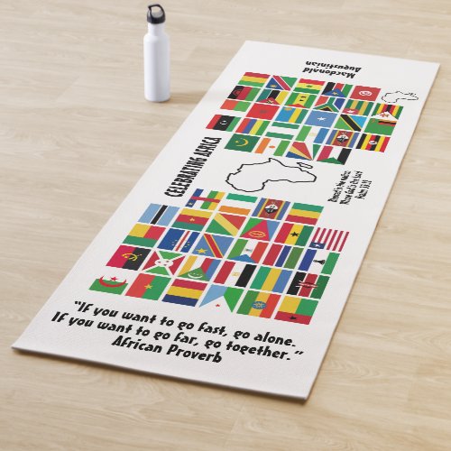 Custom CELEBRATING AFRICA Flags Yoga Mat