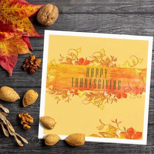 Custom Celebration Rustic Autumn Leaves Napkins