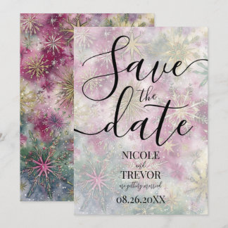 Custom Celebration Snowflakes Winter Wedding Save The Date