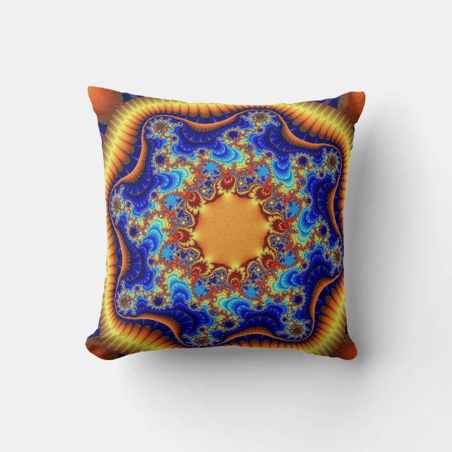 Custom Celestial Fractalscope Throw Pillow (Front)