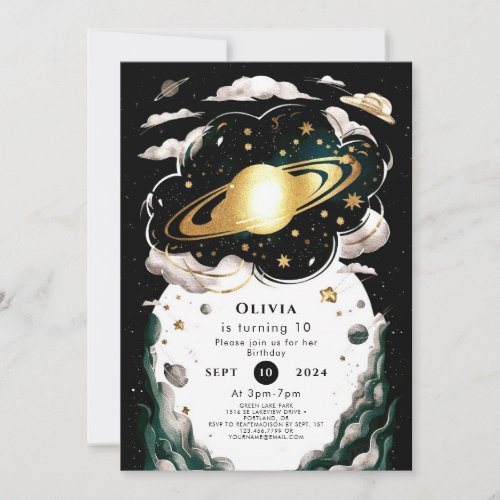 Custom Celestial Space Birthday Invitation
