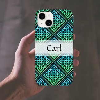 Custom Celtic Knot - Blue Green Black iPhone 14 Case