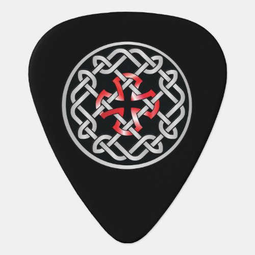 Custom Celtic Knot Red Metallic Guitar Pick