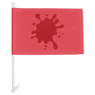 Custom Center Splat Tomato Red Car Flag