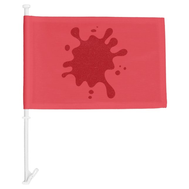 Custom Center Splat Tomato Red Car Flag (Front)