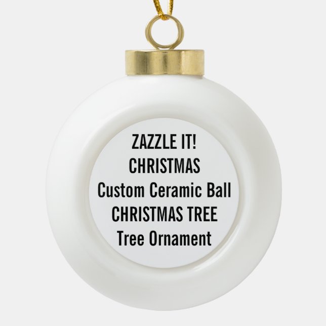 Custom Ceramic Ball Christmas Tree Ornament (Front)