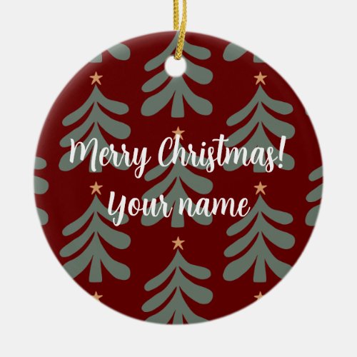 Custom ceramic Christmas tree photo ornament