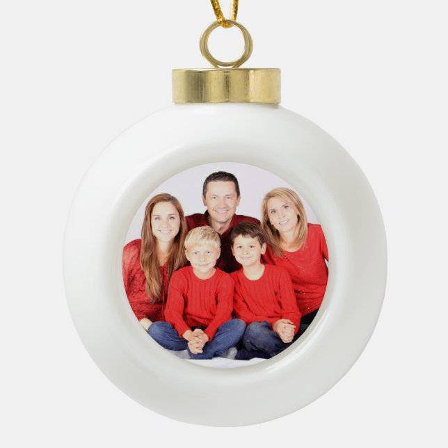 Custom Ceramic Ornament, Add Your Photo Ball Christmas Ornament (Front)