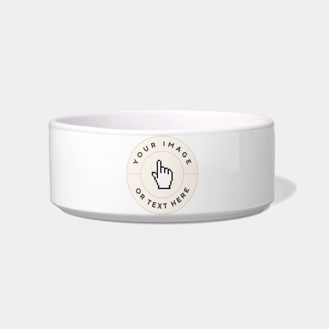 Custom - Ceramic Pet Bowl - add image/text -Medium (Front)