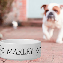 Custom Ceramic Pet Bowl - B&W - Horizontal Bones