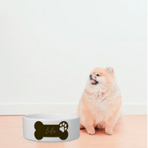 Custom Ceramic Pet Bowl - Large Brown Bone