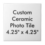 Custom Ceramic Photo Tile 4.25" x 4.25"<br><div class="desc">Display your favorite images and text on this white ceramic tile. Use it to decorate your home or as a trivet for weddings,  offices,  a holiday,  a Christmas or an anniversary gift.  Custom Tile all blank customizable,  personalized custom print.  Regular 4.25" square size.  Full-color,  full-bleed printing.  No minimum order.</div>