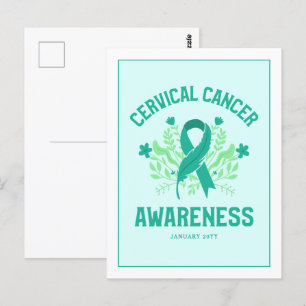 Custom Cervical Cancer Awareness Teal Ribbon Postcard