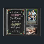 Custom Chalkboard Christmas Collection Holiday Postcard<br><div class="desc">This design features a chalkboard background with chalk frame,  Christmas flowers,  elegant spiral arrows and snowflakes. If you like my design,  please check out my other design in this collection too.</div>